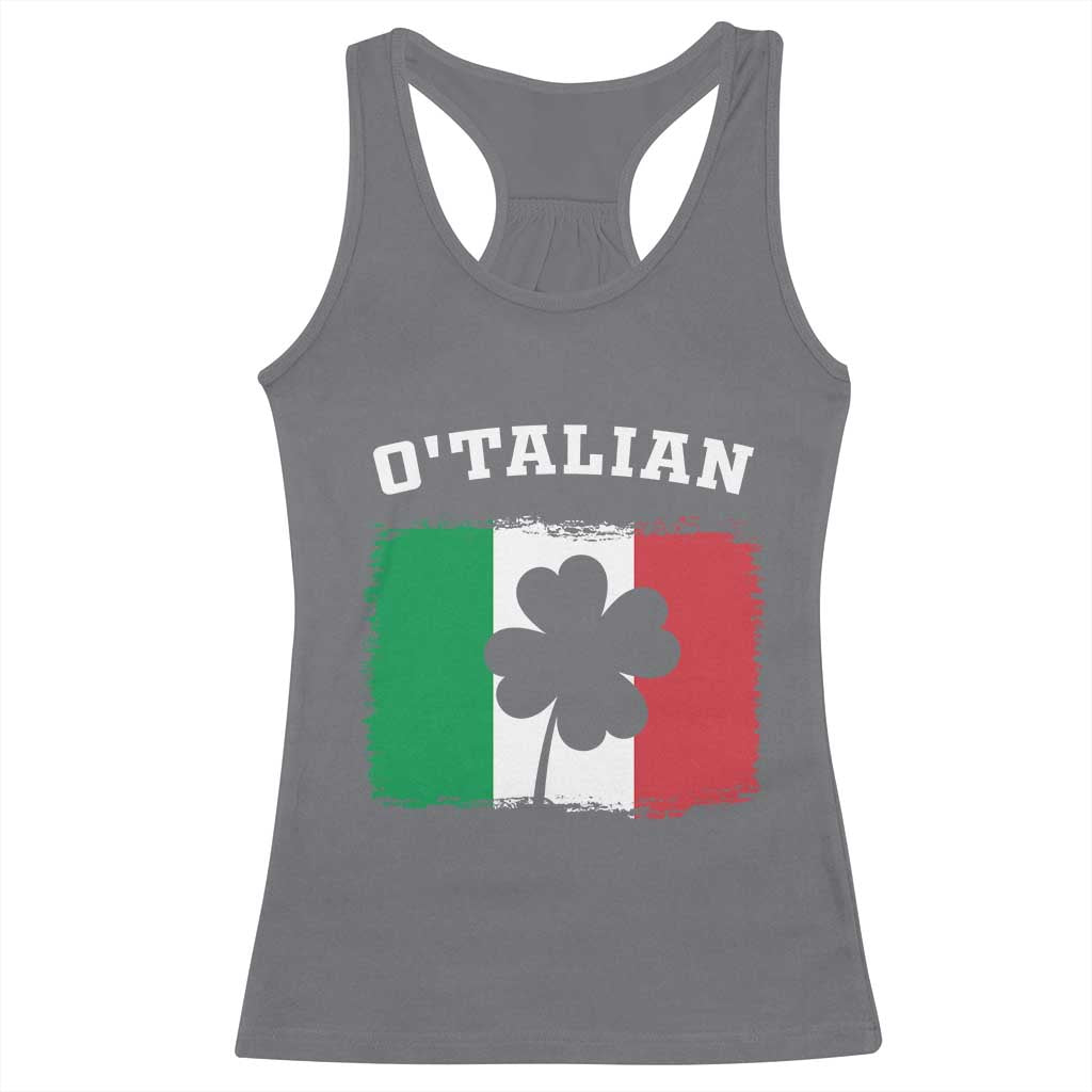Funny Irish Italian St. Patrick's Day O'Talian Racerback Tank Top