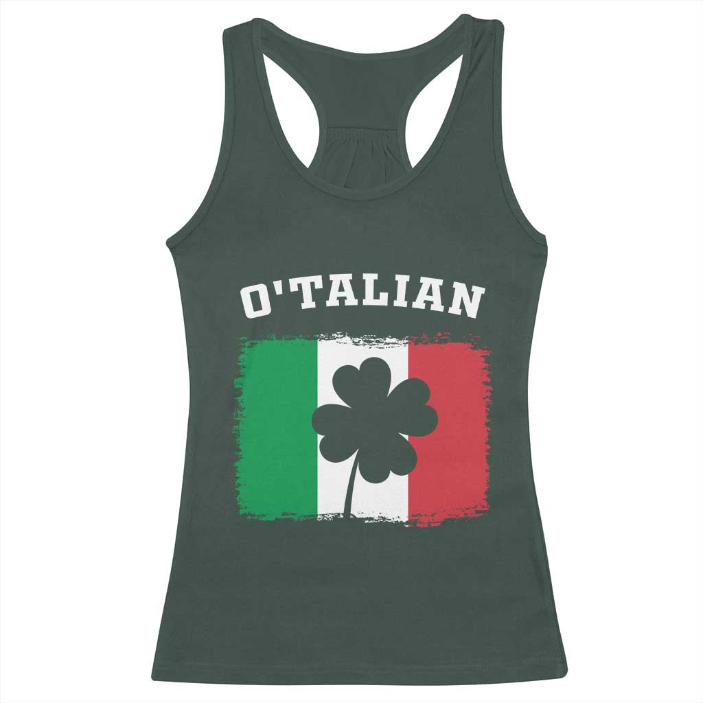 Funny Irish Italian St. Patrick's Day O'Talian Racerback Tank Top