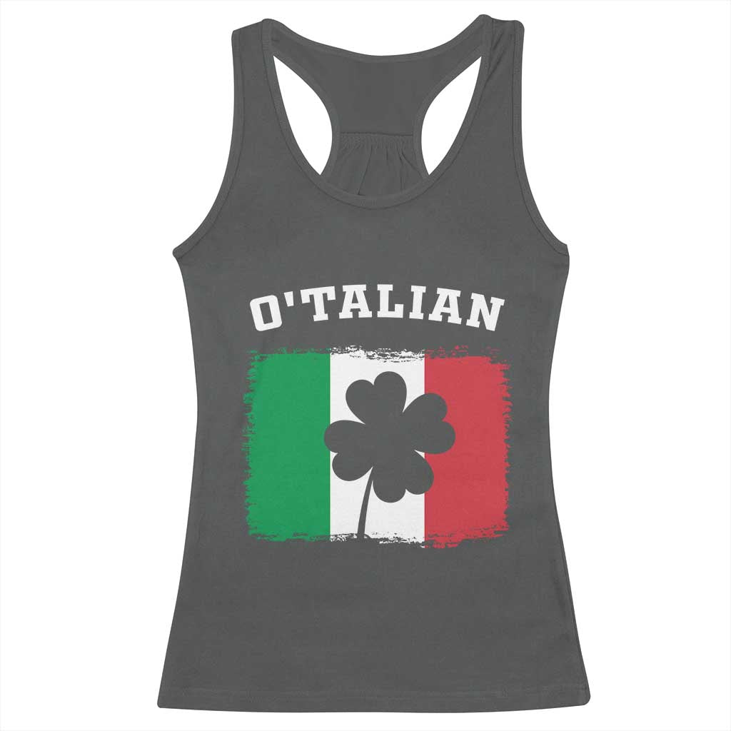 Funny Irish Italian St. Patrick's Day O'Talian Racerback Tank Top