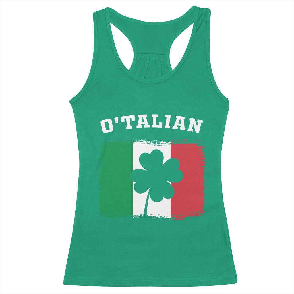 Funny Irish Italian St. Patrick's Day O'Talian Racerback Tank Top