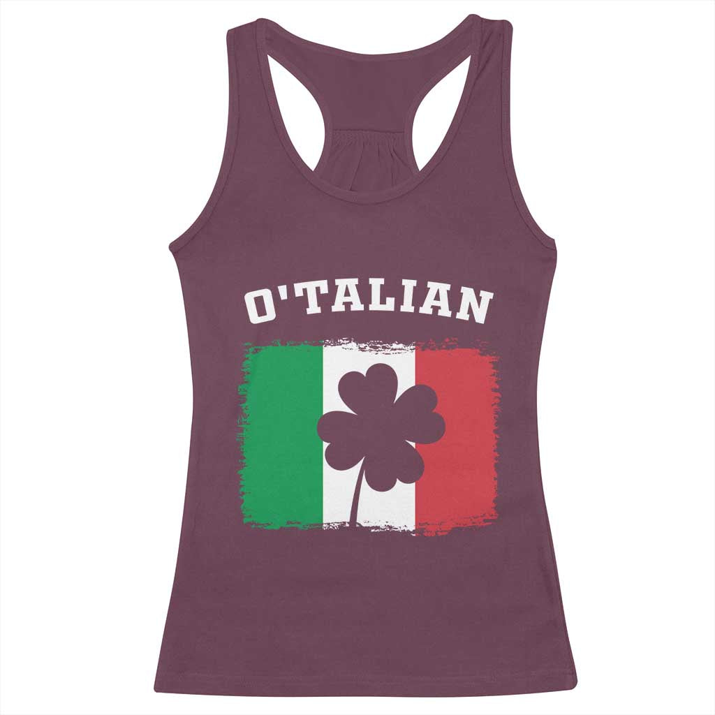 Funny Irish Italian St. Patrick's Day O'Talian Racerback Tank Top