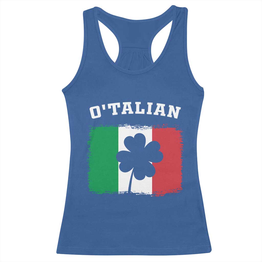 Funny Irish Italian St. Patrick's Day O'Talian Racerback Tank Top