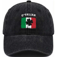 Funny Irish Italian St. Patrick's Day O'Talian Washed Cotton Baseball Cap