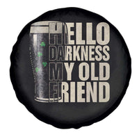 Funny St Patrick's Day Black Irish Beer Spare Tire Cover Hello Darkness My Old Friend Shamrock