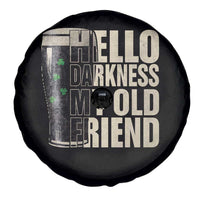 Funny St Patrick's Day Black Irish Beer Spare Tire Cover Hello Darkness My Old Friend Shamrock