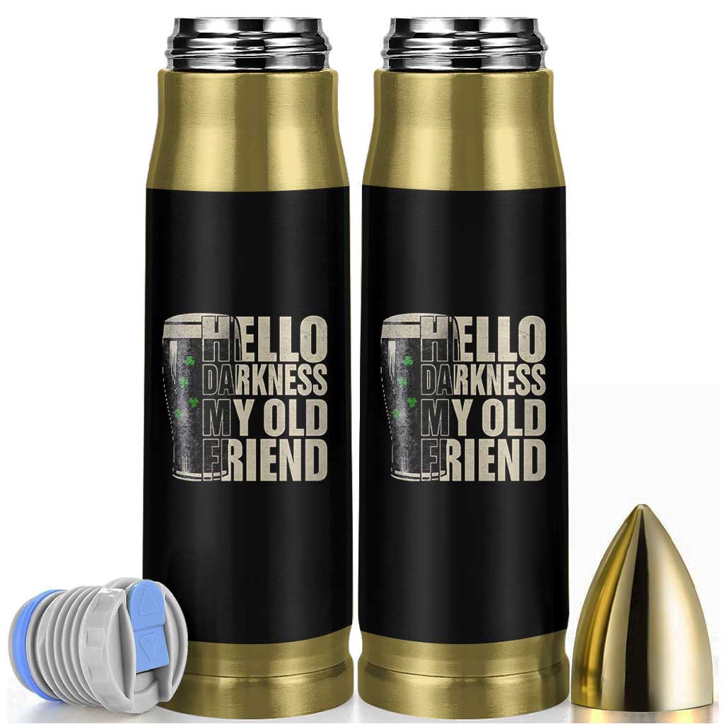 Funny St Patrick's Day Black Irish Beer Bullet Tumbler Hello Darkness My Old Friend Shamrock - Wonder Print Shop