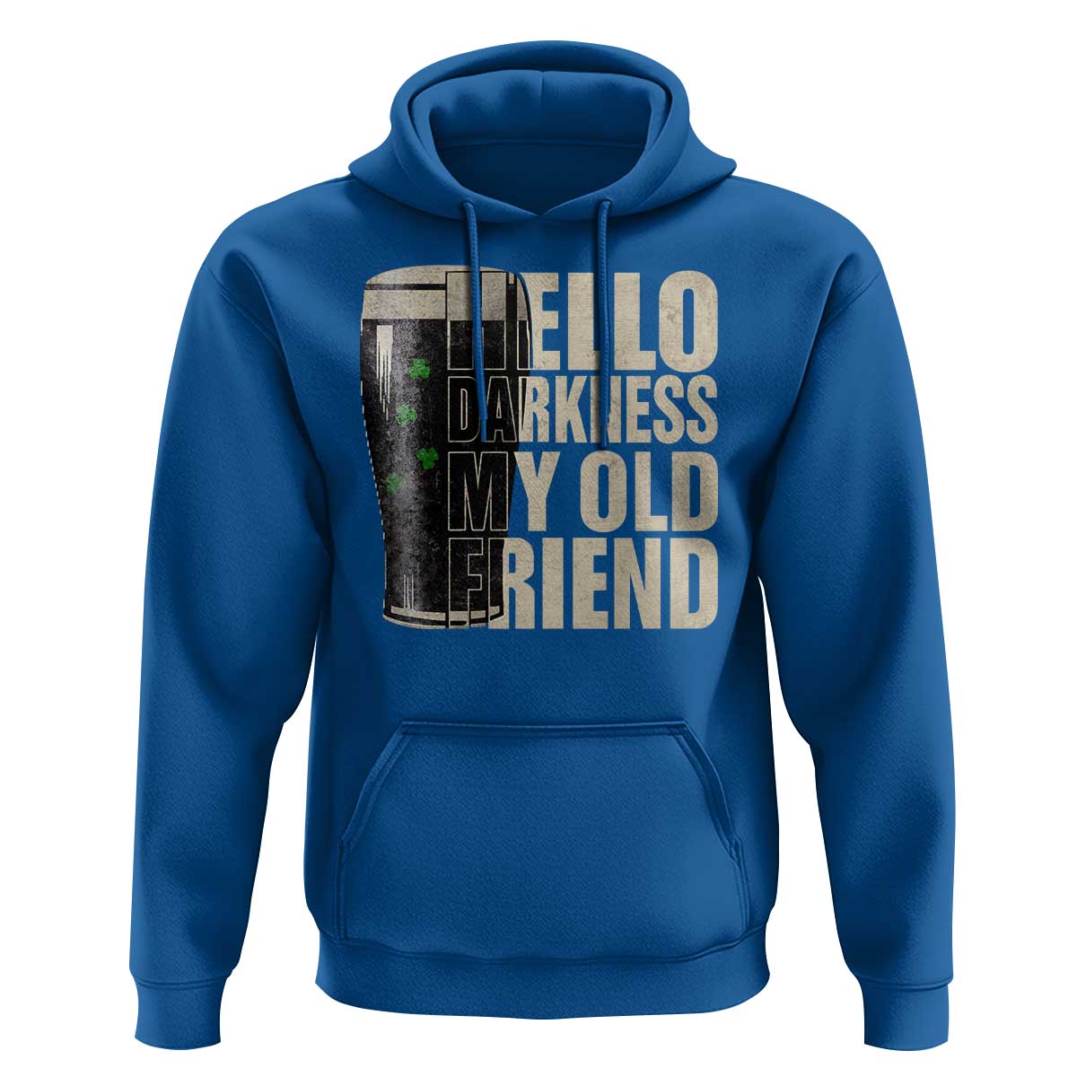 Funny St Patrick's Day Black Irish Beer Hoodie Hello Darkness My Old Friend Shamrock