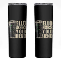 Funny St Patrick's Day Black Irish Beer Skinny Tumbler Hello Darkness My Old Friend Shamrock - Wonder Print Shop