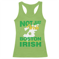 Funny Boston Irish Racerback Tank Top Not Just Irish Boston Irish Shamrock