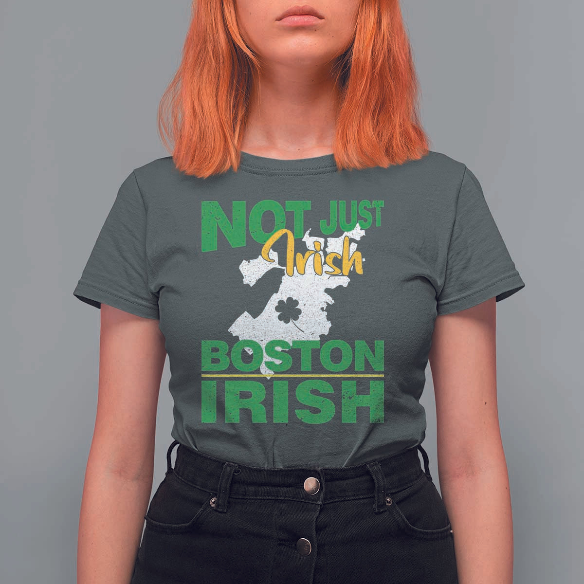 Funny Boston Irish T Shirt For Women Not Just Irish Boston Irish Shamrock