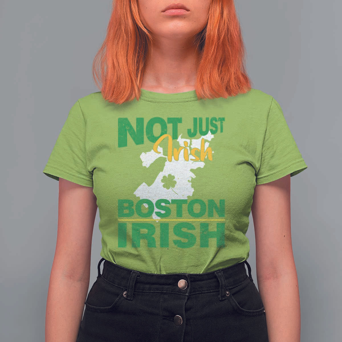 Funny Boston Irish T Shirt For Women Not Just Irish Boston Irish Shamrock