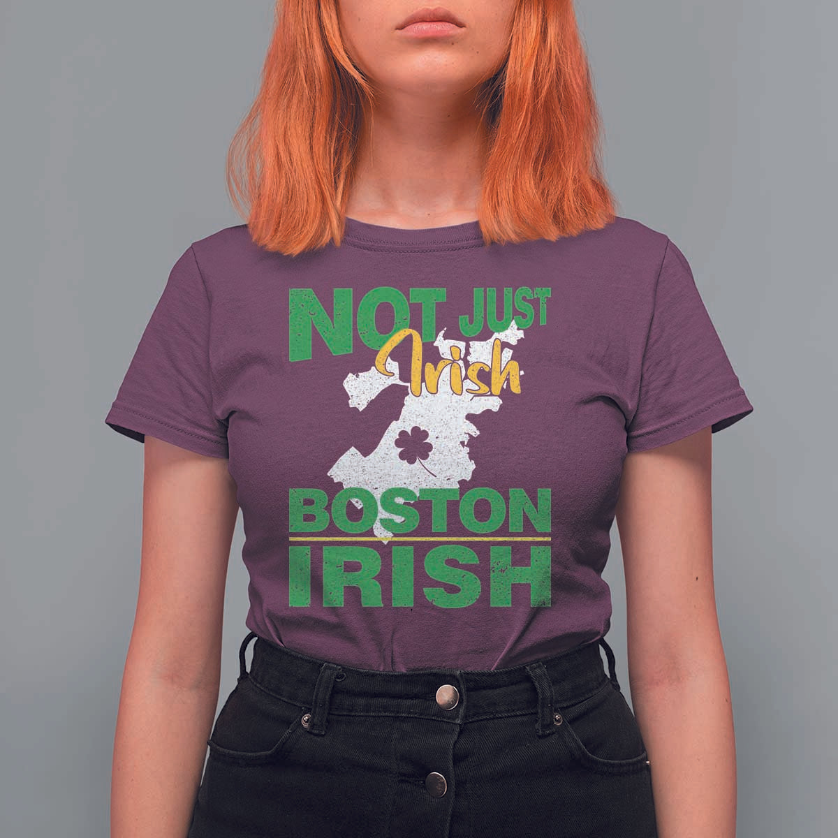 Funny Boston Irish T Shirt For Women Not Just Irish Boston Irish Shamrock