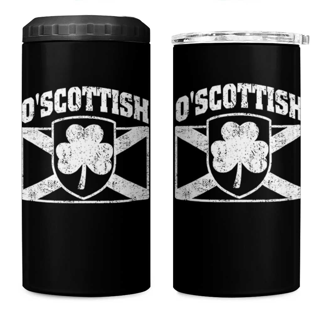 Irish-Scots Irish Scottish 4 in 1 Can Cooler Tumbler O'Scottish Vintage Shamrock