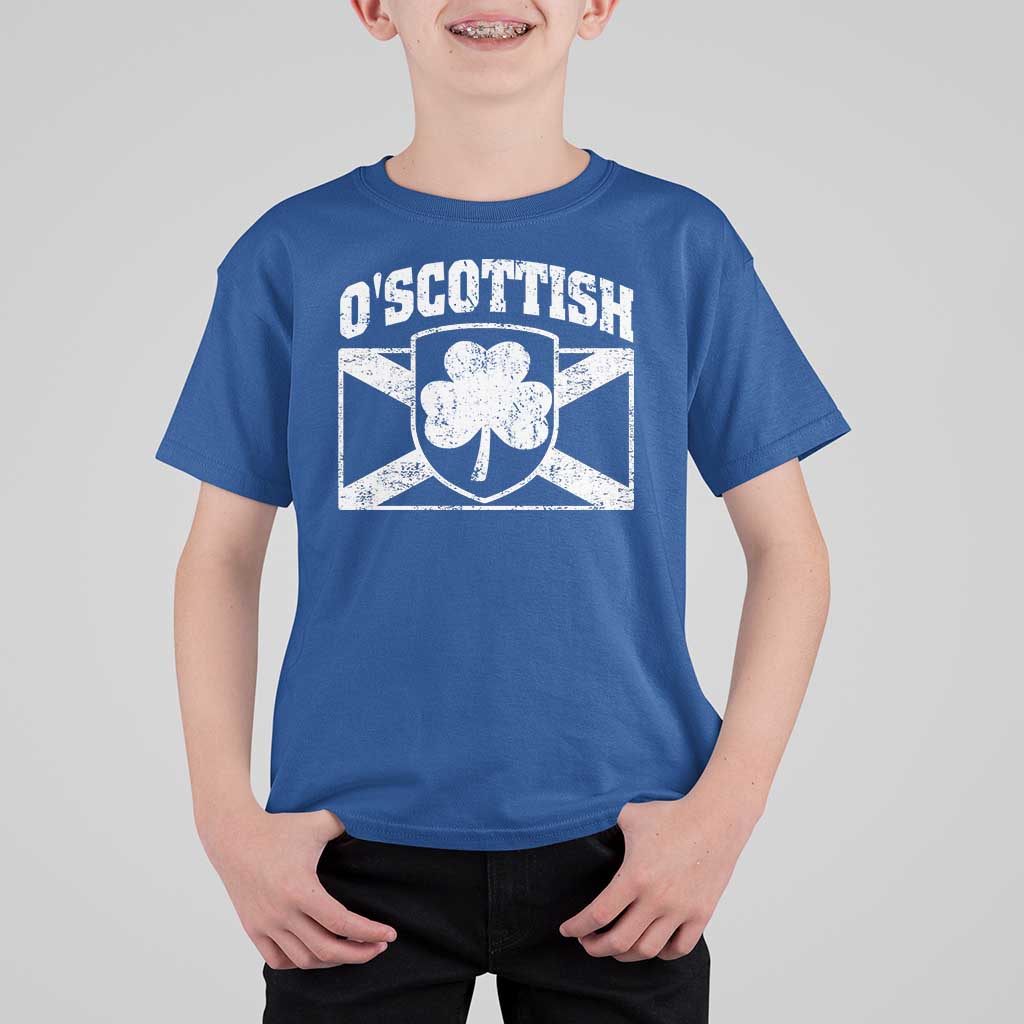 Irish-Scots Irish Scottish T Shirt For Kid O'Scottish Vintage Shamrock