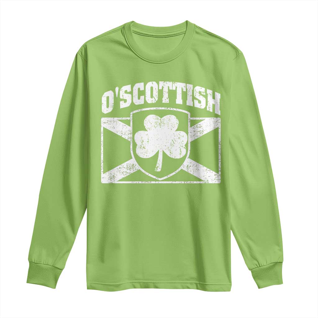 Irish-Scots Irish Scottish Long Sleeve Shirt O'Scottish Vintage Shamrock