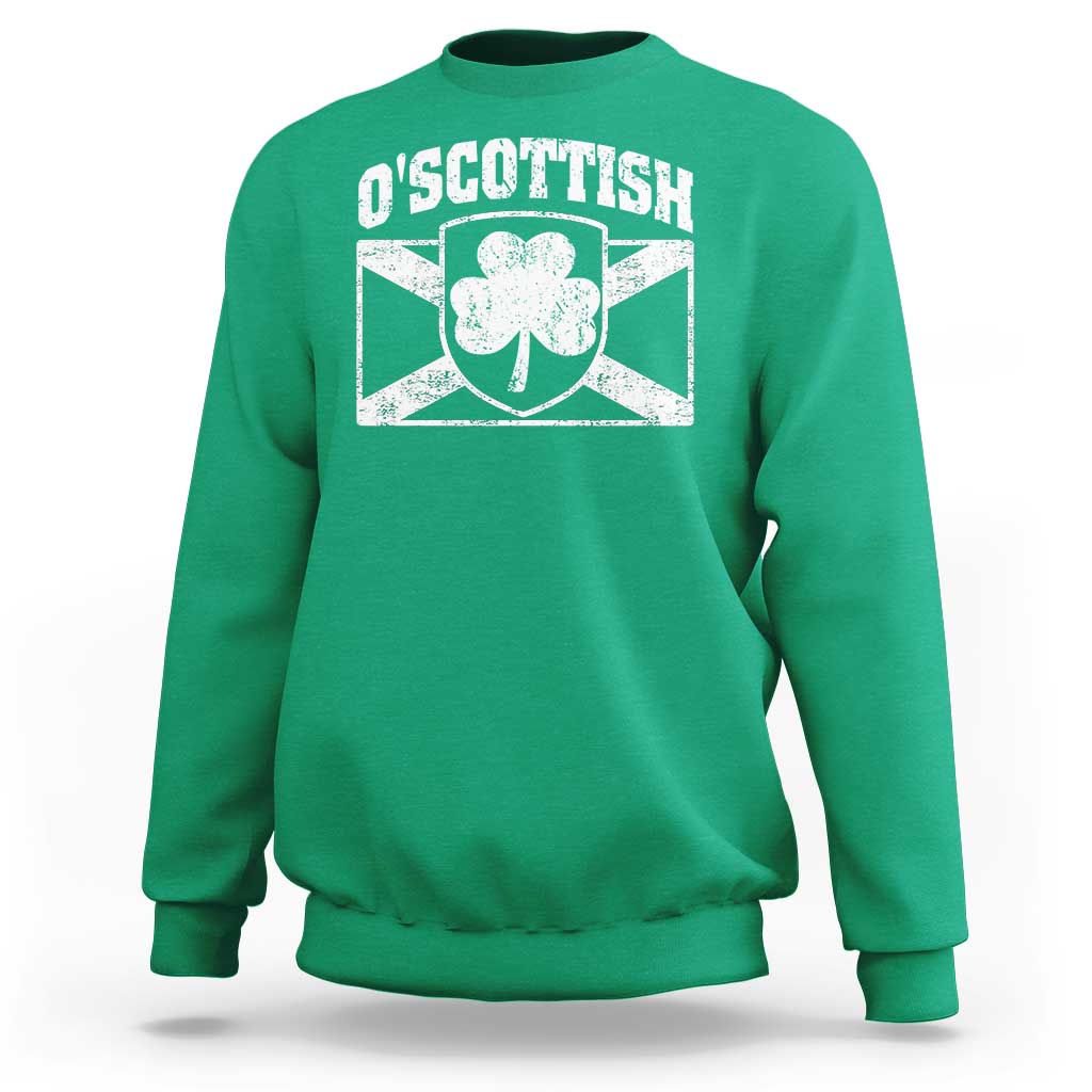 Irish-Scots Irish Scottish Sweatshirt O'Scottish Vintage Shamrock