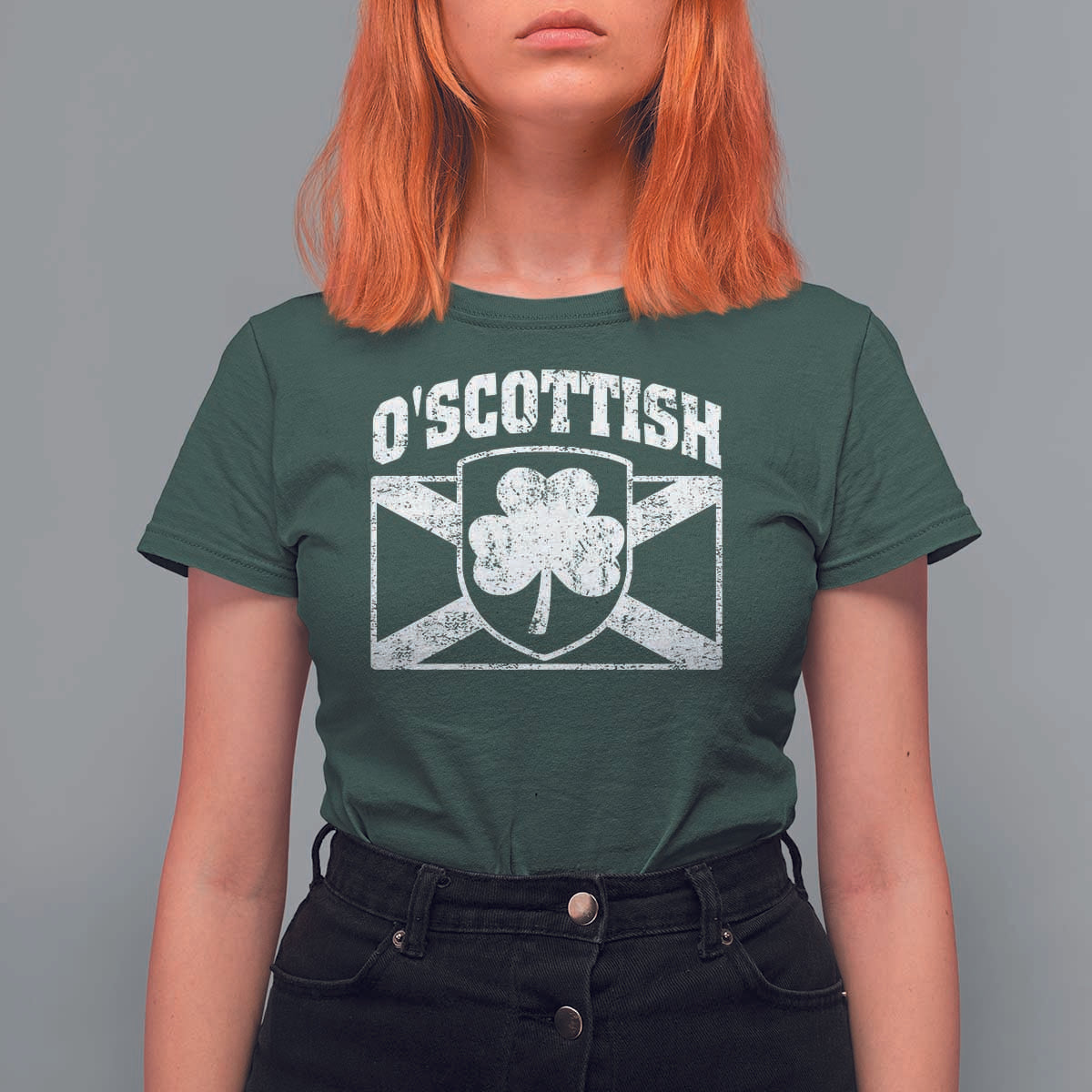 Irish-Scots Irish Scottish T Shirt For Women O'Scottish Vintage Shamrock