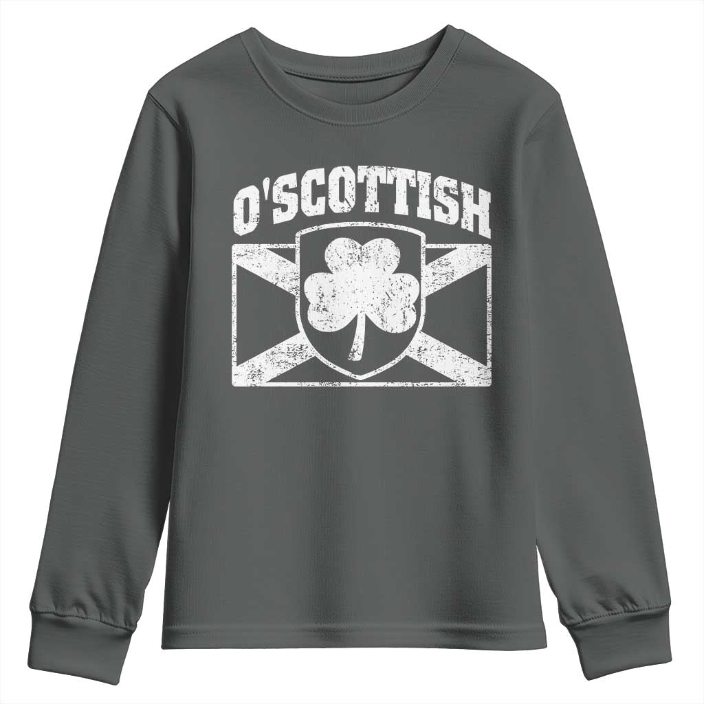 Irish-Scots Irish Scottish Youth Sweatshirt O'Scottish Vintage Shamrock