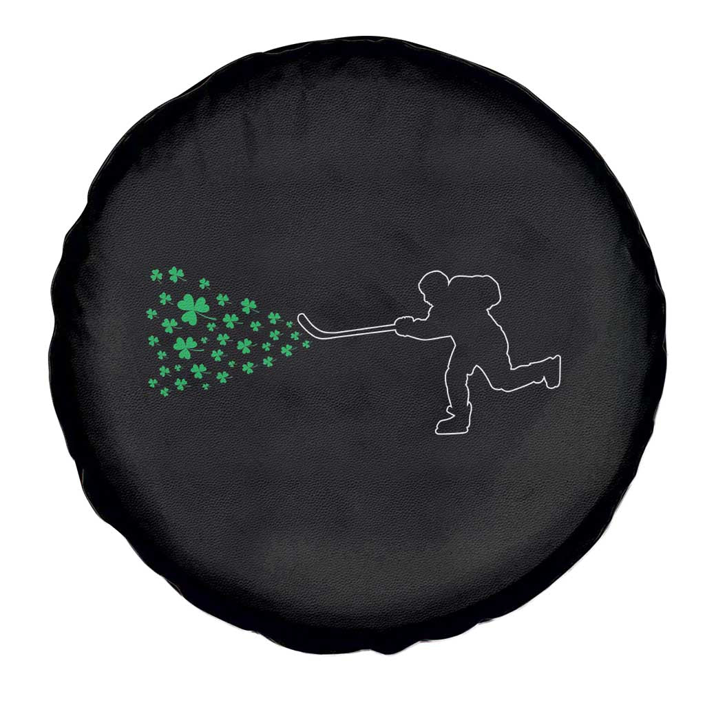 Funny St Patrick's Day Ice Hockey Shamrock Spare Tire Cover