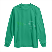 Funny St Patrick's Day Ice Hockey Shamrock Long Sleeve Shirt