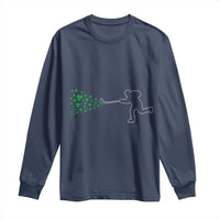 Funny St Patrick's Day Ice Hockey Shamrock Long Sleeve Shirt