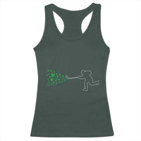 Funny St Patrick's Day Ice Hockey Shamrock Racerback Tank Top