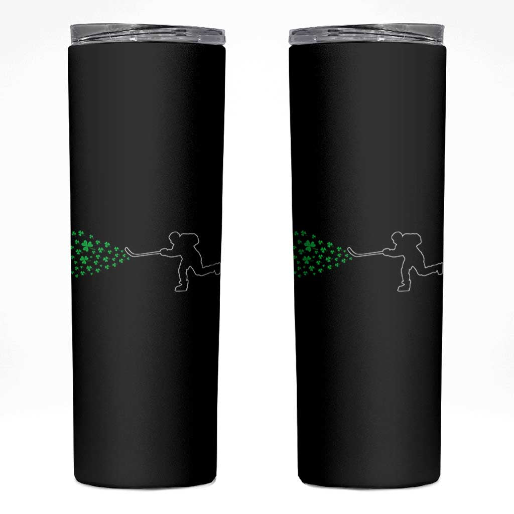 Funny St Patrick's Day Ice Hockey Shamrock Skinny Tumbler