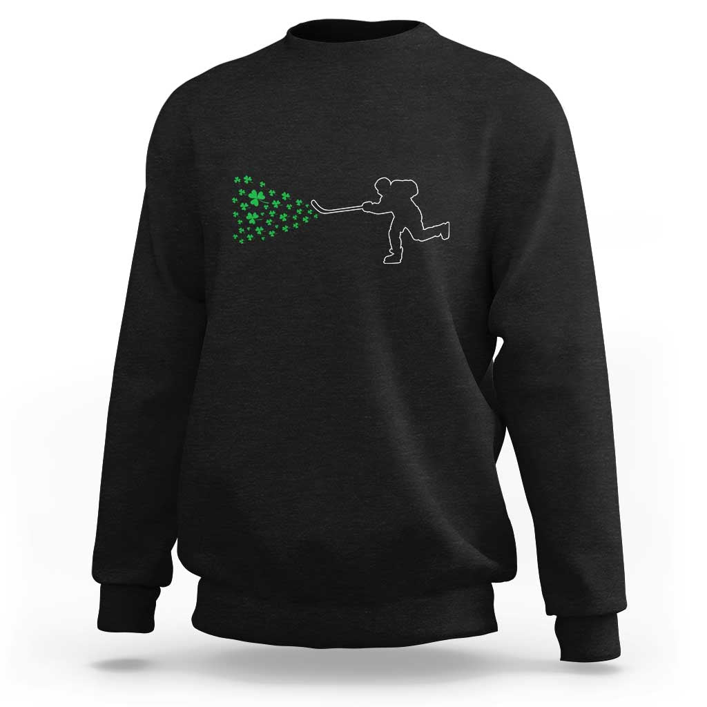 Funny St Patrick's Day Ice Hockey Shamrock Sweatshirt