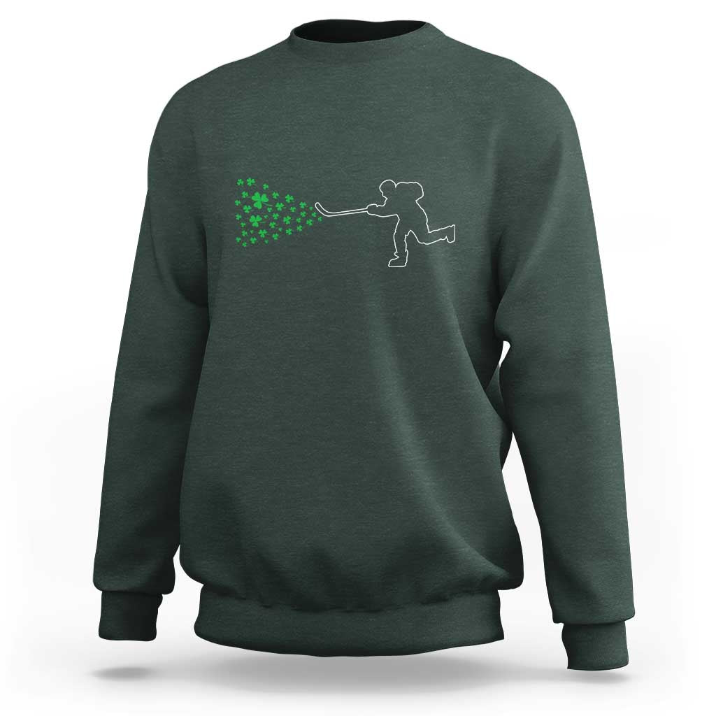 Funny St Patrick's Day Ice Hockey Shamrock Sweatshirt