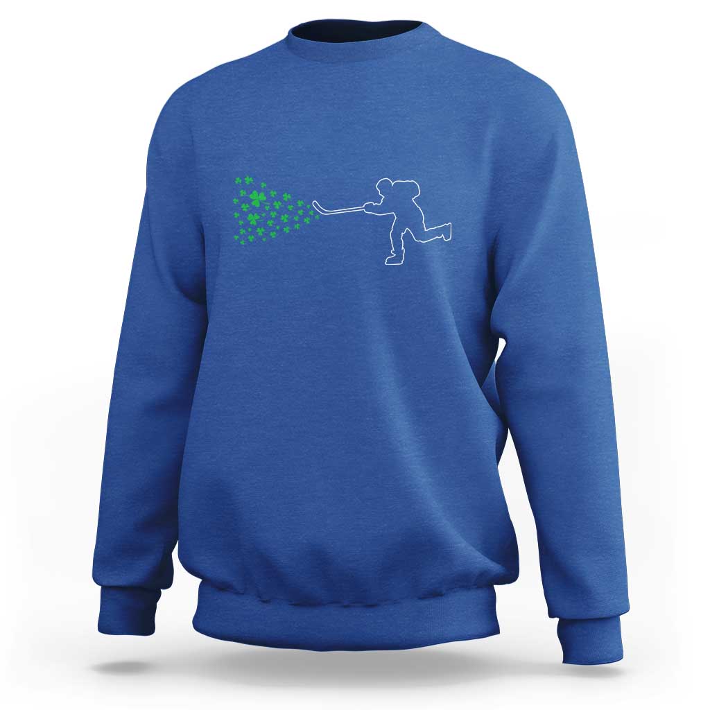 Funny St Patrick's Day Ice Hockey Shamrock Sweatshirt