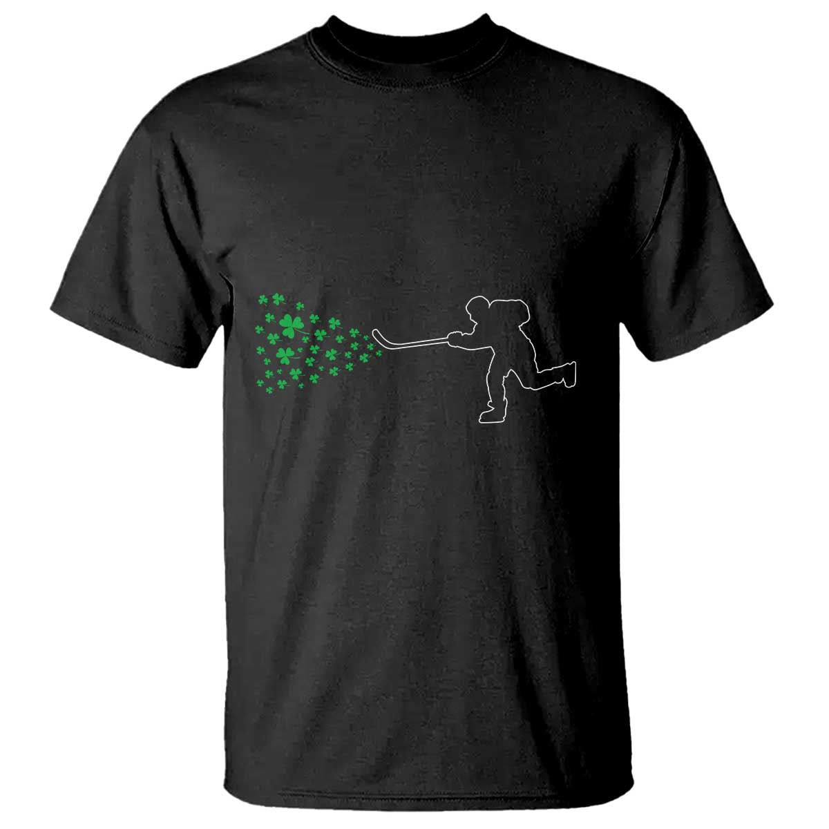 Funny St Patrick's Day Ice Hockey Shamrock T Shirt
