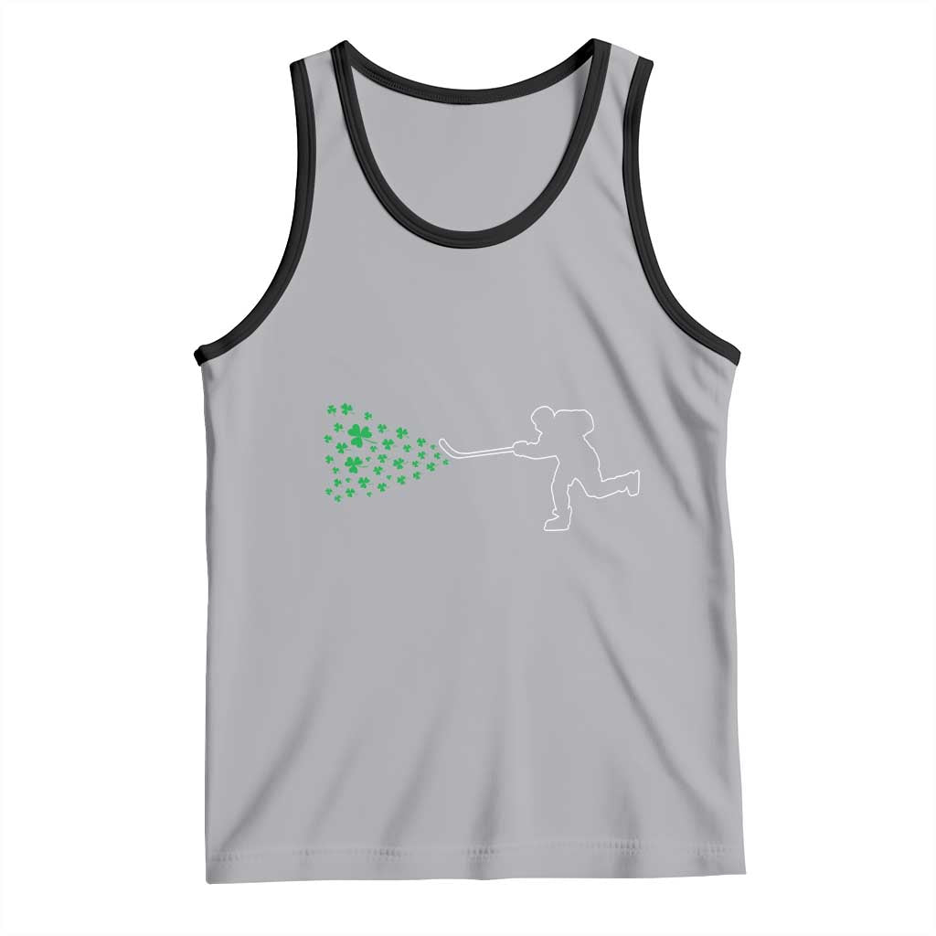 Funny St Patrick's Day Ice Hockey Shamrock Tank Top