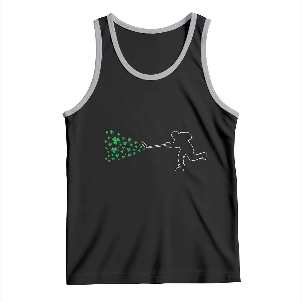 Funny St Patrick's Day Ice Hockey Shamrock Tank Top