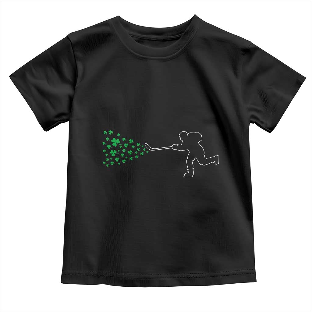Funny St Patrick's Day Ice Hockey Shamrock Toddler T Shirt
