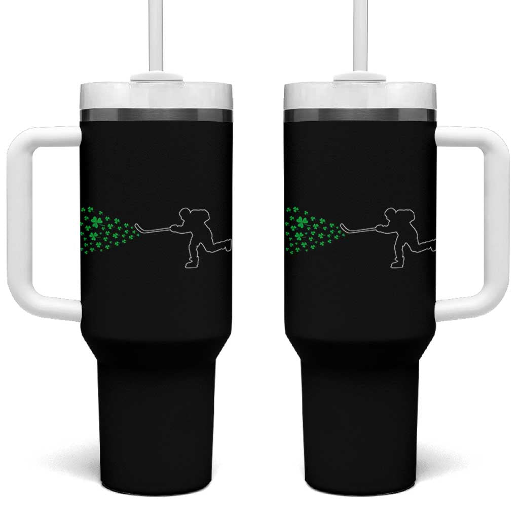Funny St Patrick's Day Ice Hockey Shamrock Tumbler With Handle
