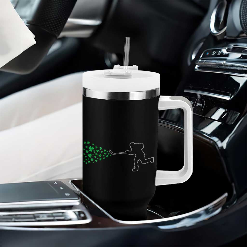Funny St Patrick's Day Ice Hockey Shamrock Tumbler With Handle