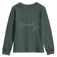 Funny St Patrick's Day Ice Hockey Shamrock Youth Sweatshirt