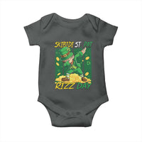 Funny Skibidi St Pat Rizz Day Baby Onesie Dabbing Leprechaun Shamrock Coin
