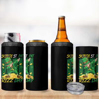 Funny Skibidi St Pat Rizz Day 4 in 1 Can Cooler Tumbler Dabbing Leprechaun Shamrock Coin