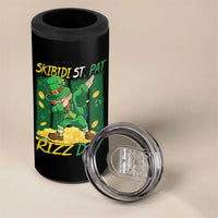 Funny Skibidi St Pat Rizz Day 4 in 1 Can Cooler Tumbler Dabbing Leprechaun Shamrock Coin
