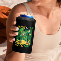 Funny Skibidi St Pat Rizz Day 4 in 1 Can Cooler Tumbler Dabbing Leprechaun Shamrock Coin