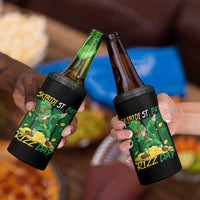 Funny Skibidi St Pat Rizz Day 4 in 1 Can Cooler Tumbler Dabbing Leprechaun Shamrock Coin