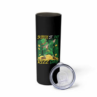 Funny Skibidi St Pat Rizz Day Skinny Tumbler Dabbing Leprechaun Shamrock Coin