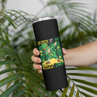 Funny Skibidi St Pat Rizz Day Skinny Tumbler Dabbing Leprechaun Shamrock Coin