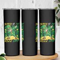 Funny Skibidi St Pat Rizz Day Skinny Tumbler Dabbing Leprechaun Shamrock Coin