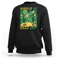 Funny Skibidi St Pat Rizz Day Sweatshirt Dabbing Leprechaun Shamrock Coin