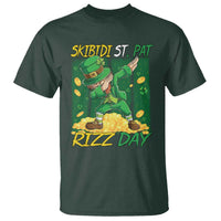Funny Skibidi St Pat Rizz Day T Shirt Dabbing Leprechaun Shamrock Coin