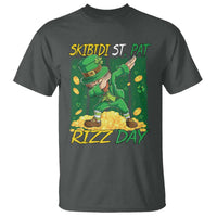 Funny Skibidi St Pat Rizz Day T Shirt Dabbing Leprechaun Shamrock Coin
