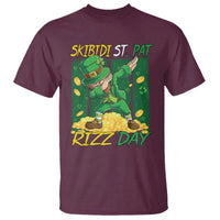 Funny Skibidi St Pat Rizz Day T Shirt Dabbing Leprechaun Shamrock Coin