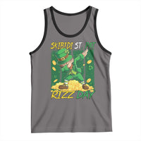 Funny Skibidi St Pat Rizz Day Tank Top Dabbing Leprechaun Shamrock Coin